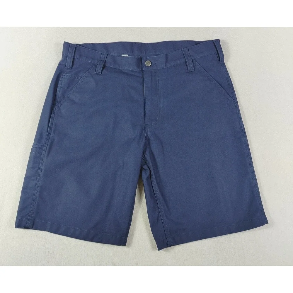Carhartt Cargo Shorts Mens 36 Blue Relaxed Fit Canvas Stretch Workwear Durable